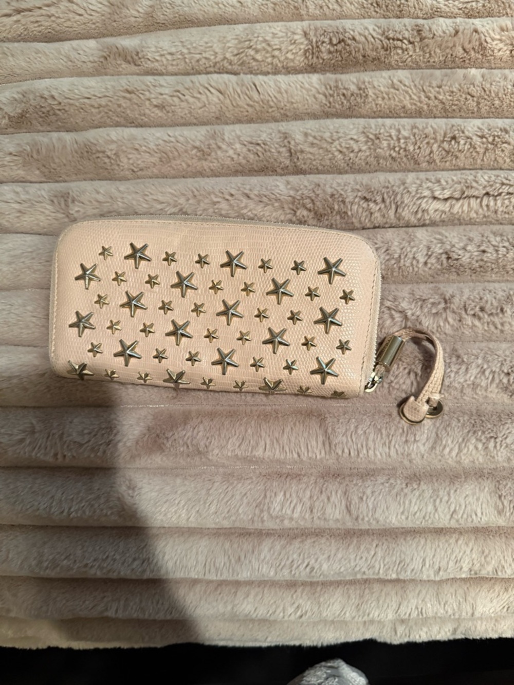 Stylish Star-Studded Zip Wallet - Pink